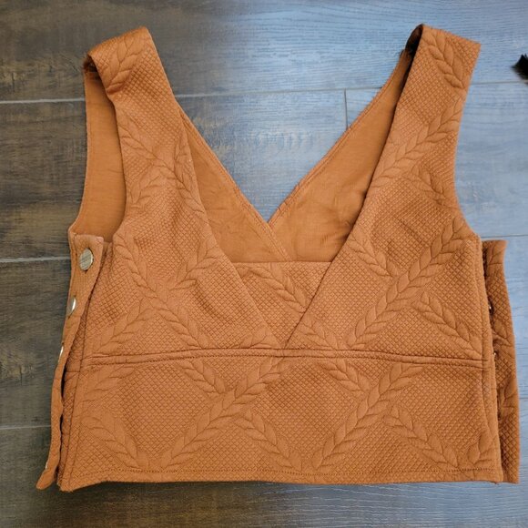 Maeve Flare Pants Cropped Top Set Womens S/M Honey Boho Neutral Chic Versatile - Picture 11 of 14